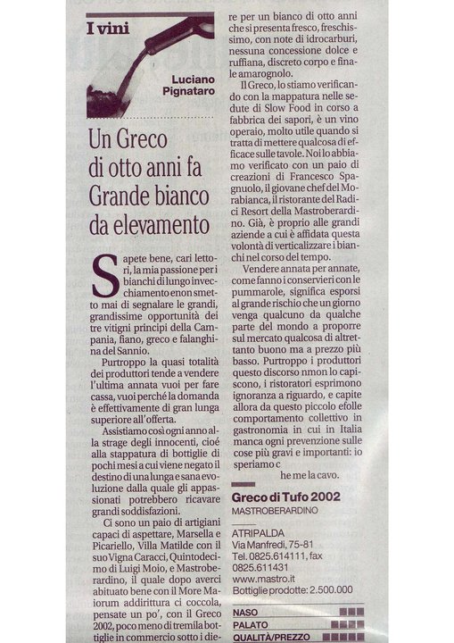 l'articolo di Luciano Pignataro del 2010