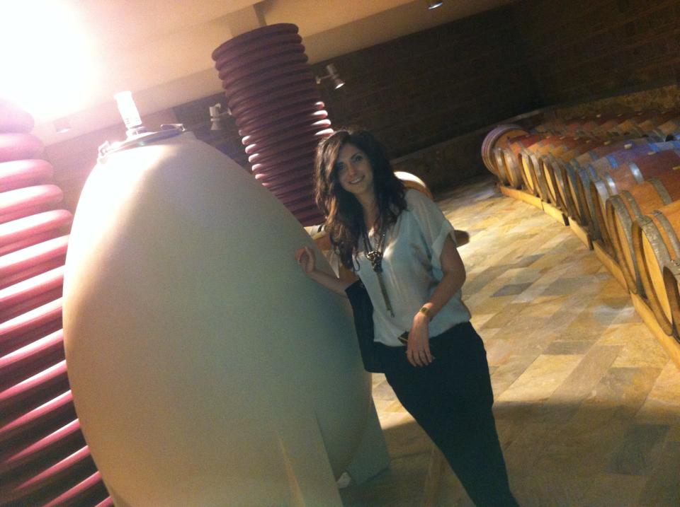 chiara giorleo next to the... egg!
