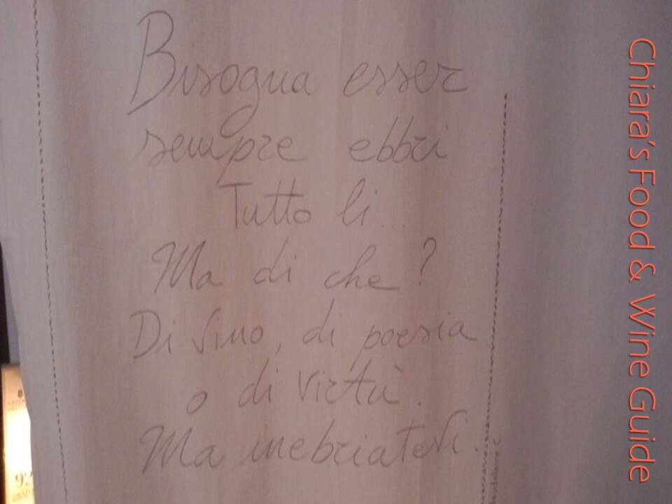 frase in osteria a Barolo
