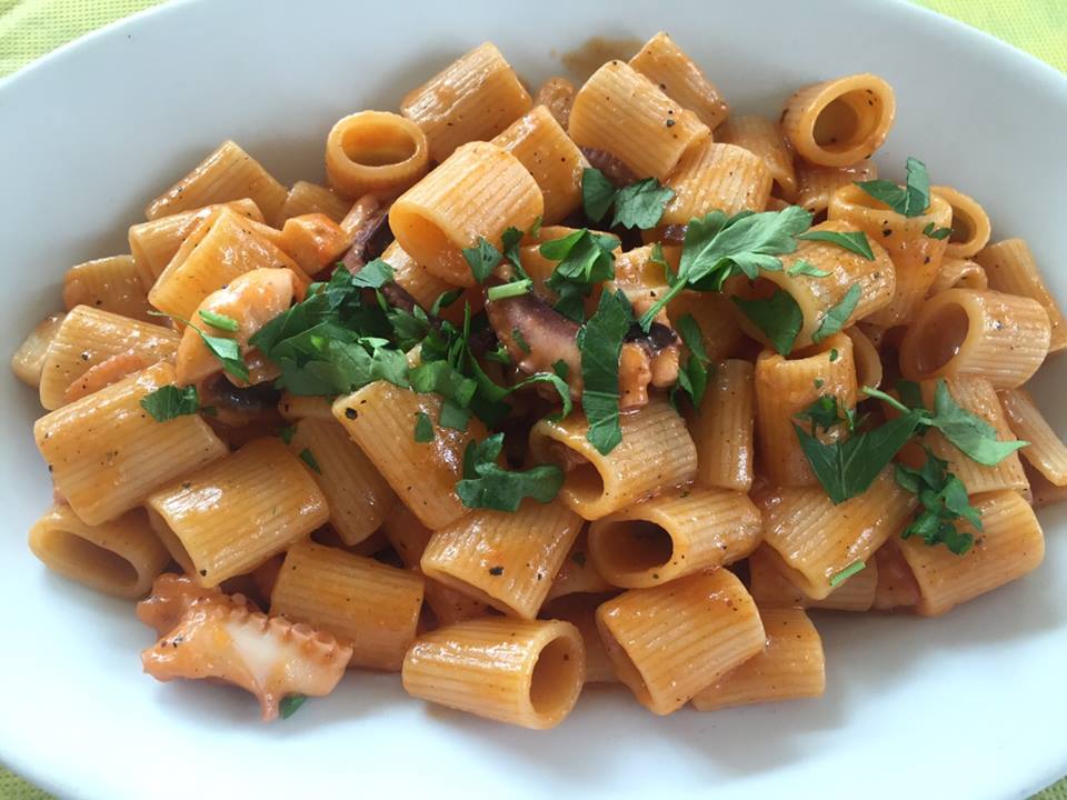 mezze maniche al polipo
