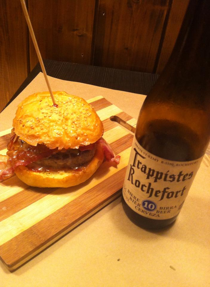 hamburger and beer